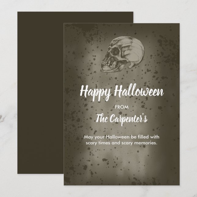 Halloween-kraniet Julkort (Fram/baksida)