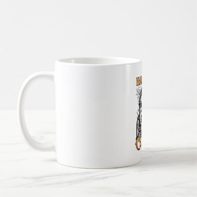 Halloween Kreativ Barn Silhuett Halvmåne W Kaffemugg (Vänster)