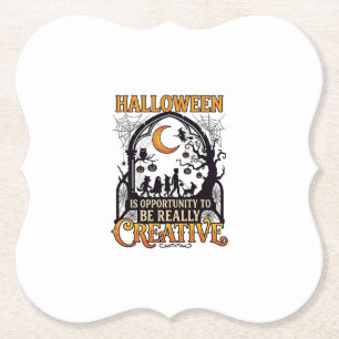 Halloween Kreativ Barn Silhuett Halvmåne W Underlägg Papper