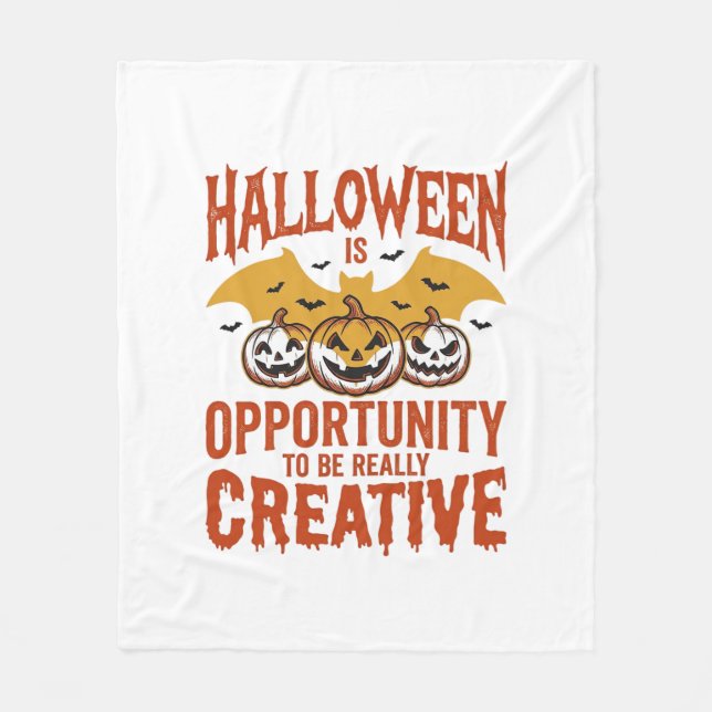 Halloween Kreativ Pumpa Fladdermus Vintage Vektor  Fleecefilt (Framsidan)