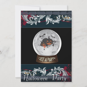 Halloween kristallkula festinbjudan inbjudningar