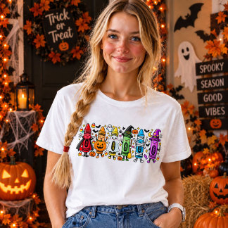 Halloween Krita Lärartröja Cute Spooky Lärare T Shirt