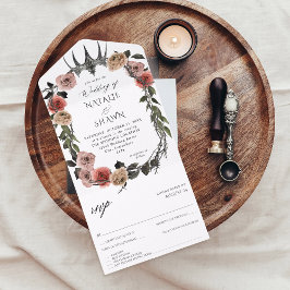 Halloween Krona Rosa & Black Blommigt Bröllop