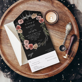 Halloween Krona Rosa & Black Blommigt Bröllop Blac