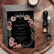 Halloween Krona Rosa & Black Blommigt Halloween