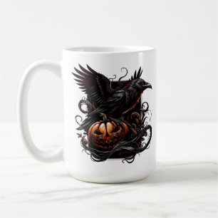 Halloween-kruka med korp kaffemugg
