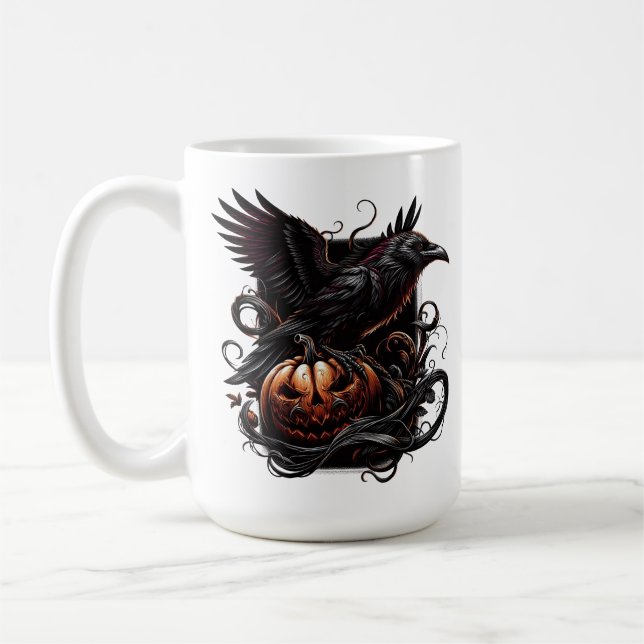 Halloween-kruka med korp kaffemugg (Vänster)