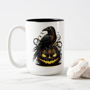 Halloween-kruka med korp Två-Tonad mugg