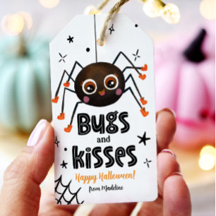 Halloween Kryp och Kisses Spider Bus eller godis Presentetikett
