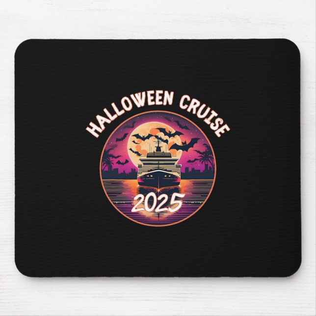 Halloween-kryssning 2025 Månsken Fartyg Ocean Ts O Musmatta (Framsidan)