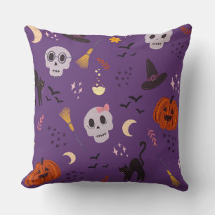 Halloween Kudd - Dödskallar, Pumpa, Katter Kudde
