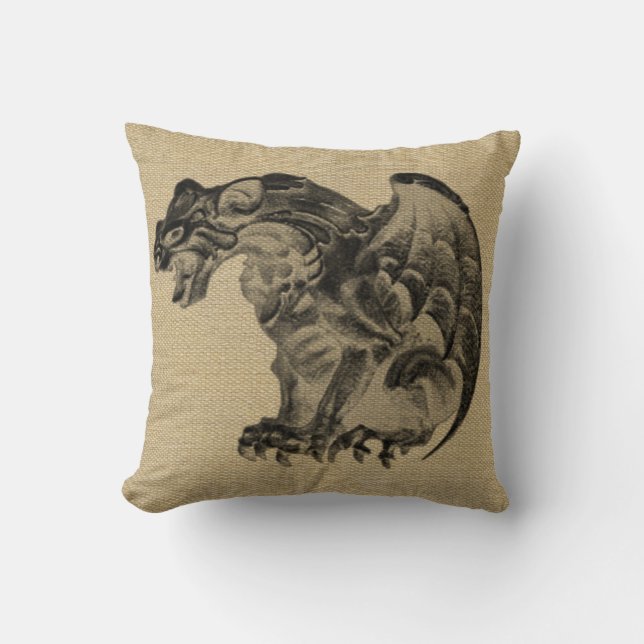 Halloween kudde i jute look (Framsida)