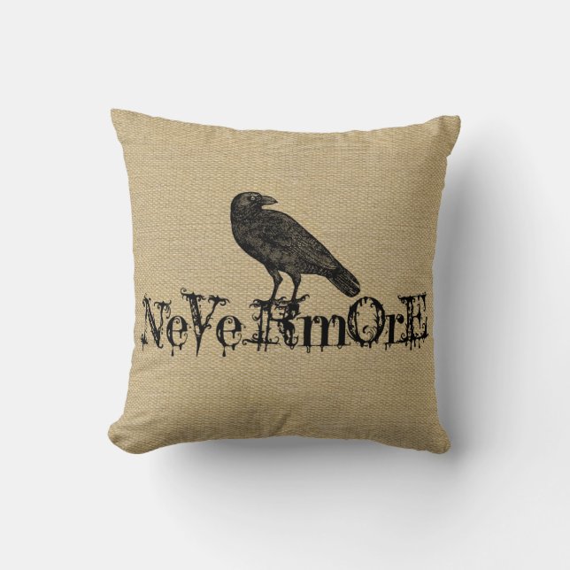 Halloween kudde i jutesnils-look (Framsida)