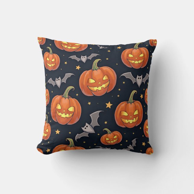 Halloween-kudde med handritad känsla kudde (Framsida)