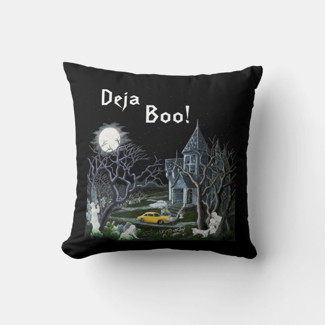 Halloween kudder, spökat, herrgården, spöken, kudde (Framsida)