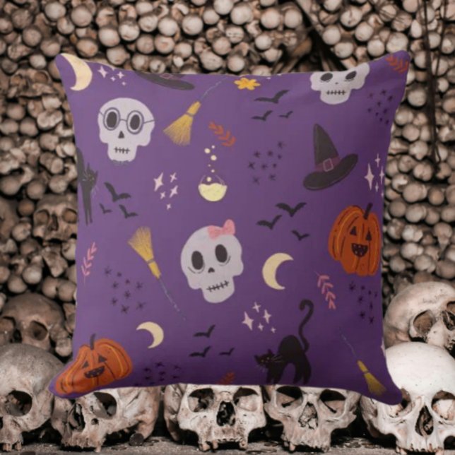 Halloween Kuddslang - Dödskallar, Pumpa, Katter Kudde (Skapare uppladdad)