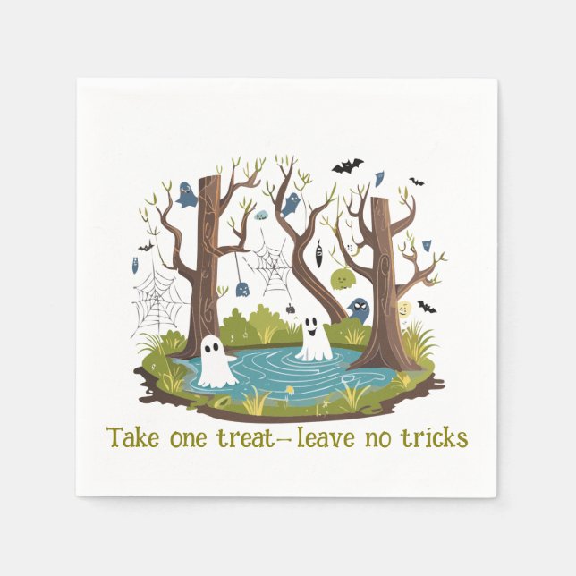 Halloween Kul Dödis träsk Fullt av spöken Pappersservett (Framsidan)