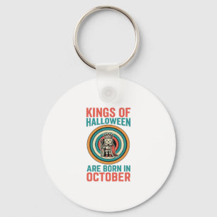 Halloween-kungar Oktober Födelsedag Vintage T-shir Nyckelring