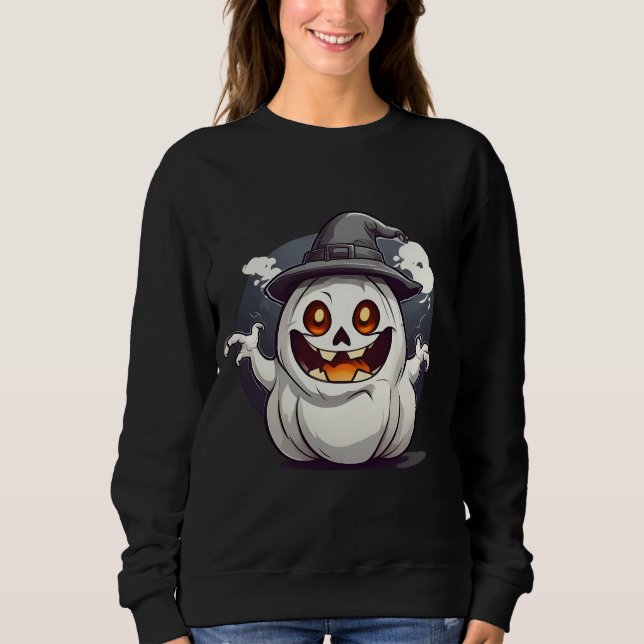 Halloween Kürbis Geist T Shirt (Framsida)