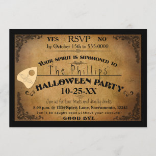 Halloween kuslig andlig tavla festinbjudan inbjudningar