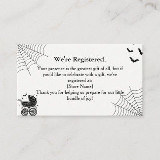 Halloween Kuslig Baby Shower Presentlista Inklusiv Tilläggskort