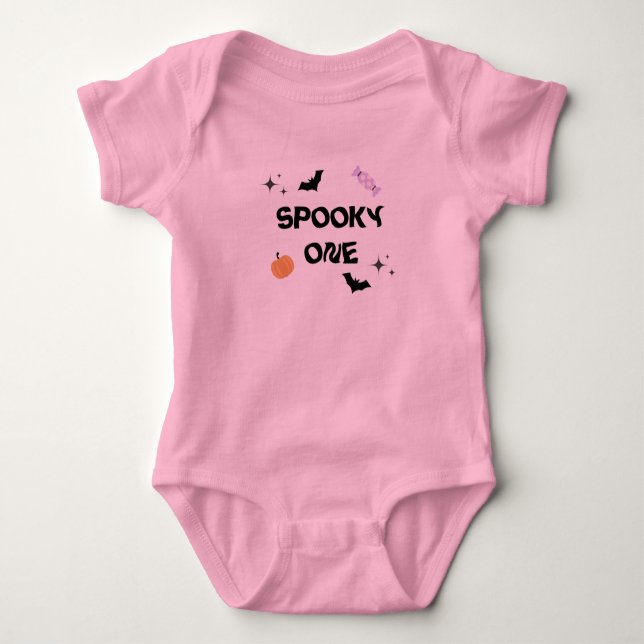 Halloween Kuslig Ettårs Födelsedags Babydräkt T Shirt (Framsida)