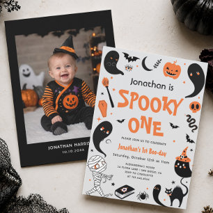 Halloween Kuslig Ettårs Födelsedagsfest Pojke Inbjudningar