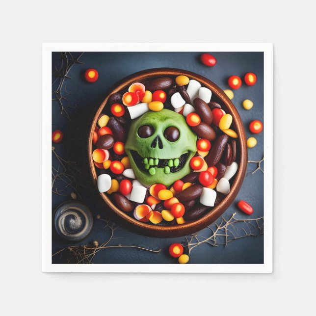 Halloween Kuslig Godis Skål Pappersservett (Framsidan)