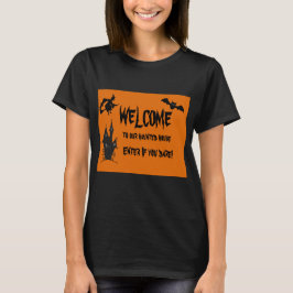 Halloween Kuslig Hemsökt Hus Kvinnor T-Shirt