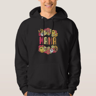 Halloween Kuslig Mamma 60s 70 Hippie Blommig Hallo Hoodie
