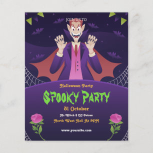 Halloween kuslig nattfest Halloweenfest Flygblad