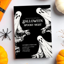 Halloween kuslig nattfest med två spöken