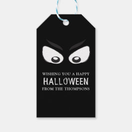Halloween Kuslig Otrolig Spök Ögon Whimsical Söt Presentetikett