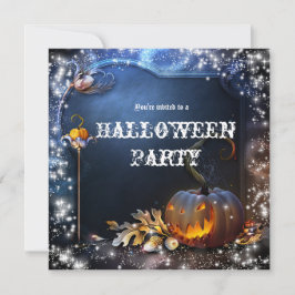 Halloween Kuslig Pumpa Magisk Fest Inbjudan