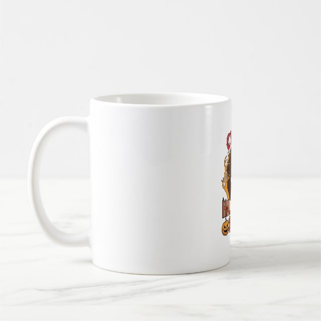 Halloween Kuslig Pumpa Retro Graverad Textur_1 Kaffemugg (Vänster)