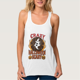 Halloween Kuslig Pumpa Retro Graverad Textur_1 Linne Med Racerback