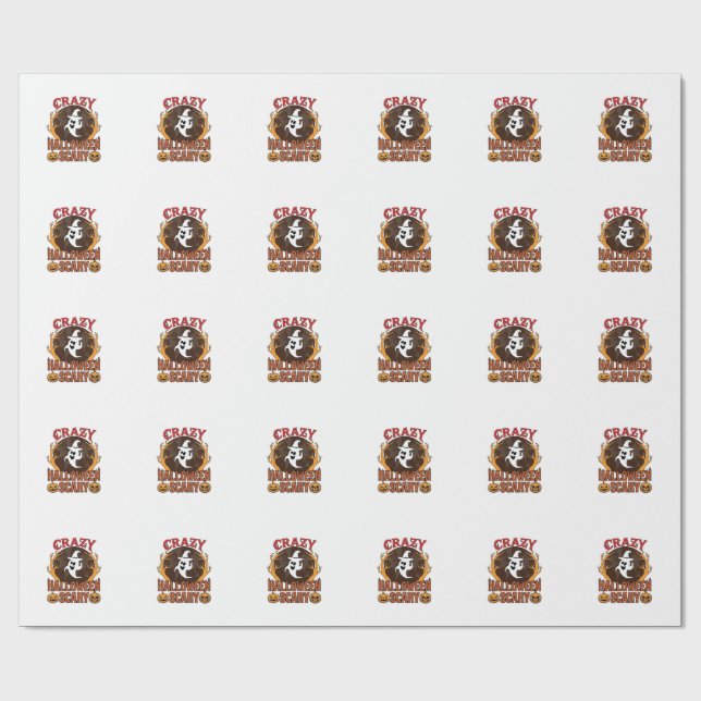 Halloween Kuslig Pumpa Retro Graverad Textur_1 Presentpapper (Platt)