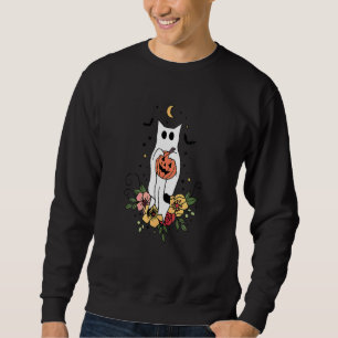 Halloween Kuslig Säsong Purranormal Kattaktivitet Lång Ärmad Tröja