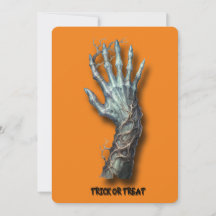 Halloween Kuslig Skräckinjagande Zombiehand-inbjud