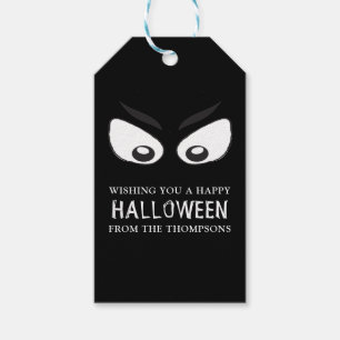 Halloween Kuslig Skräckslig Spök Ögon Whimsical Sö Presentetikett