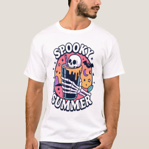 Halloween Kuslig Sommar Skelett Dryck T Shirt