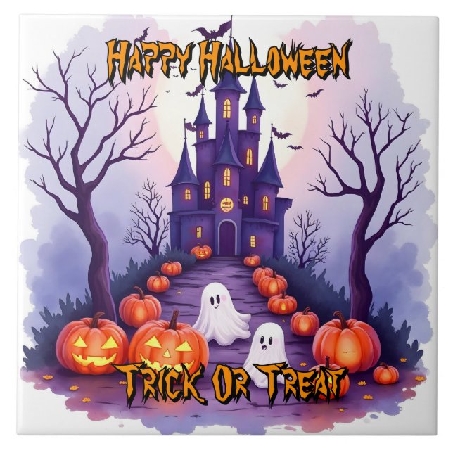 Halloween Kuslig Söt Populär Kollektion Kakelplatta (Framsidan)