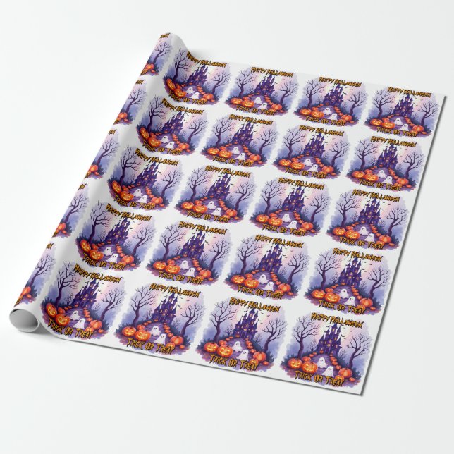 Halloween Kuslig Söt Populär Kollektion Presentpapper (Utrullad)