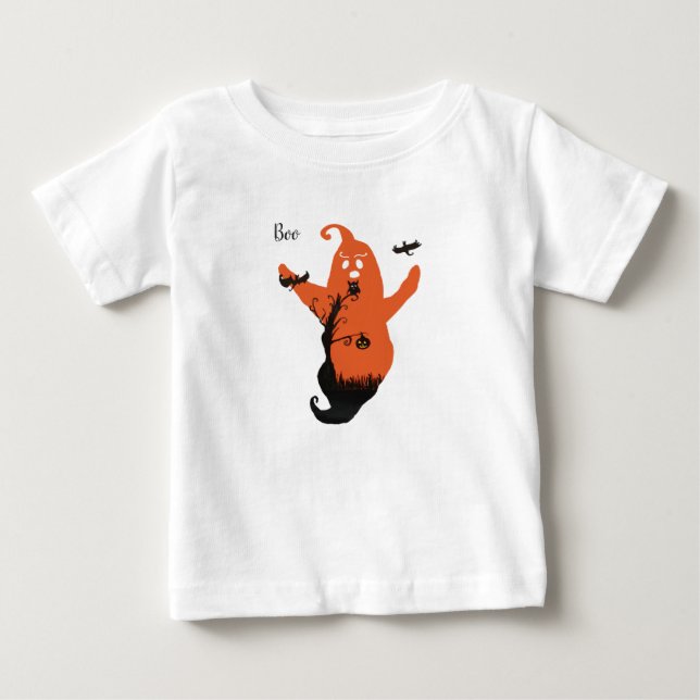 Halloween Kuslig Spök Anpassad T-Shirt (Framsida)