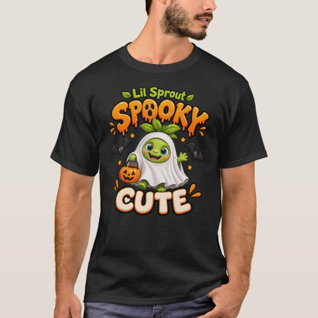 Halloween Kuslig Spökdesign T Shirt (Framsida)