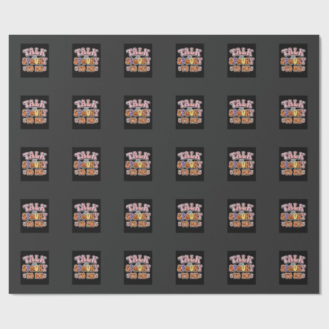 Halloween Kuslig Tal Kuslig För Mig Design_1 Presentpapper (Platt)