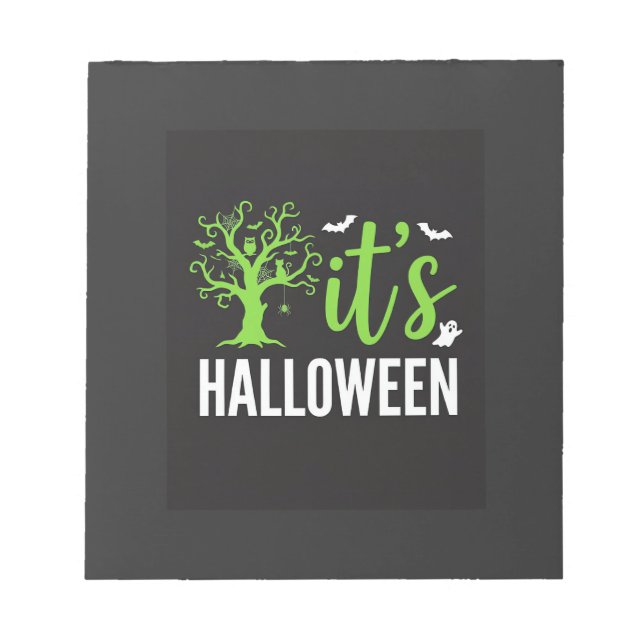 Halloween Kuslig Träd Fladdermöss Vektor Design_1 Anteckningsblock (Framsida)