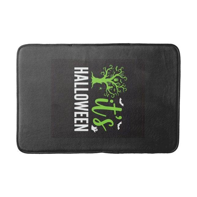 Halloween Kuslig Träd Fladdermöss Vektor Design_1 Badrumsmatta (Framsidan)