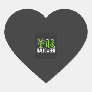 Halloween Kuslig Träd Fladdermöss Vektor Design_1 Hjärtformat Klistermärke