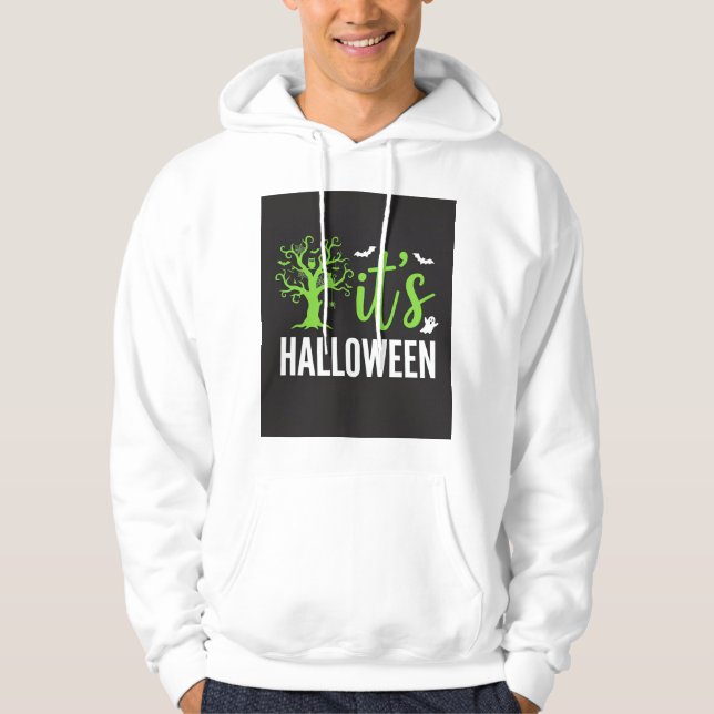 Halloween Kuslig Träd Fladdermöss Vektor Design_1 Hoodie (Framsida)